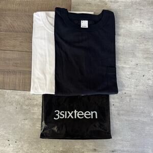 3sixteen Mens Black White 2 Pack Crewneck Short Sleeve Pocket T-Shirts 2X NEW
